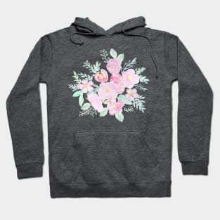 abstract pink flowers watercolor arrangement Hoodie